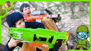 Zombie Nerf Blaster Tree Fort Attack!