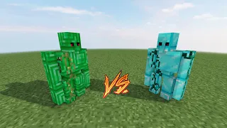 Emerald Golem vs Diamond Golem in Minecraft