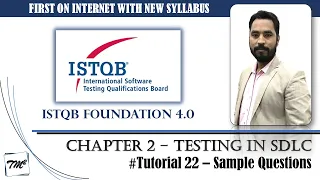 ISTQB FOUNDATION 4.0 | Tutorial 22 | Sample Questions on Chapter 2 | ISTQB Foundation Mock Questions