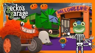 Big Spooky Trucks on Halloween | Gecko's Garage | Truck Cartoons
