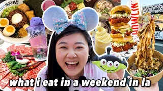 What I Eat in a Weekend in LA! (boba, A5 wagyu, ramen, disneyland & night market)