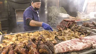 Italy Street Food Festival. Porchetta, Bavarian Pork Knuckles, Ribs, Sardinian Mixed Meat and more