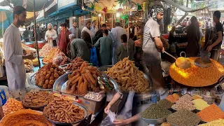 Eid Day Street food in Jalalabad Afghanistan | Rush on Street food in Eid | Dry Fruit