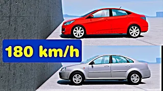 💥Daewoo #lacetti  vs #hyundaiaccent  🔥 slow motion . 180 KM/H🔥CRASH TEST  | #beamngdrive