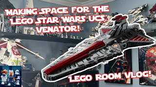 LEGO Room Vlog! Making space for the LEGO UCS Venator and updating my Star Wars Displays!