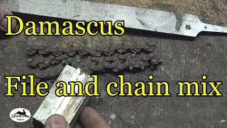 making chain saw and file damascus