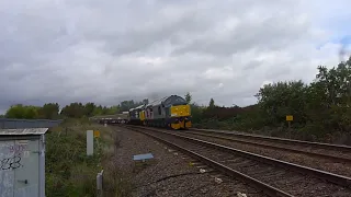 37901-37418 with 6Z37 DONCASTER UP DECOY TO DERBY RTC, 24th October 2022 at SKEW BRIDGE, LINCOLN.