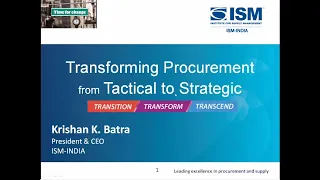 Master Class on Transforming Procurement from Tactical to Strategic