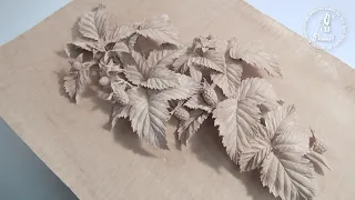 Incredible Russian Woodcarving: Raspberries - "Малинка", удивительная резьба по дереву