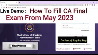 Live demo| How To Fill CA Final Exam Form May 2023|Exam Form New process | Last Date |SSP | ICAI |