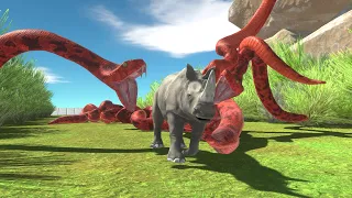 [ Dangerous Forest ] Run Away from Giant Snakes - Animal Revolt Battle Simulator