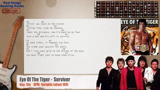 🎸 Eye Of The Tiger -  Survivor (Theme From Rocky) Guitar Backing Track with chords and lyrics