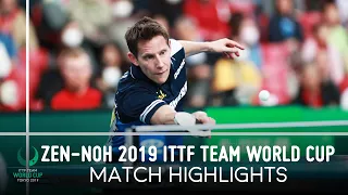 Liam Pitchford vs Robert Gardos | ZEN-NOH 2019 Team World Cup Highlights (Group)