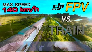 DJI FPV MAX SPEED 140 km/h vs TRAIN - UNCUT FLIGHT[M-MODE] || DJI ACTION2 FOOTAGE[2.7K] FPV THAILAND