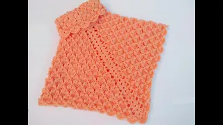 Poncho con cuello tortuga a crochet