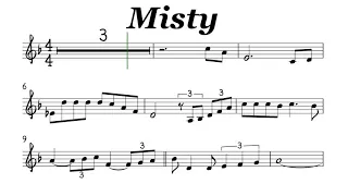 Misty Clarinet Trumpet Sheet Music Backing Track Play Along Partitura