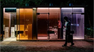 See-through public toilets debut in Japan