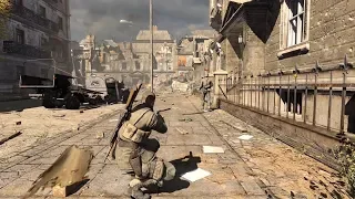 AMAZING WW2 Sniper Gameplay from Sniper Elite V2 Remastered Game on PC