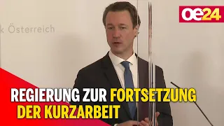 Pressekonferenz: Regierung zur Fortsetzung der Kurzarbeit