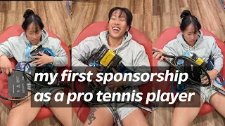 My racquet company sponsored me :) ~my first sponsorship as a pro tennis player~