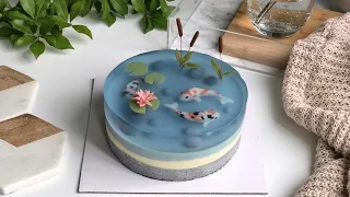 koi pond mousse cake! | recipe + tutorial