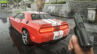 GTA 5: 8k Realistic Rain Enhacement Update on NVIDIA RTX 3090 Ti Maxed Out - Animated Raindrops!