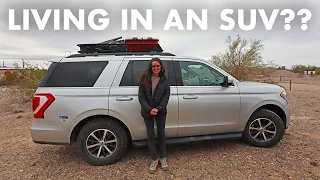 Full-Time SUV Living with Pets! (Ford Expedition Camping Setup Tour)