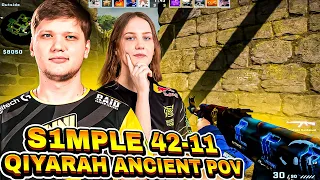 s1mple (42-11) plays with NIP girl Qiyarah Ancient POV | June 28, 2023