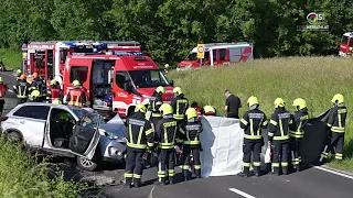 7 Personen bei schwerem Verkehrsunfall in Neuhofen verletzt