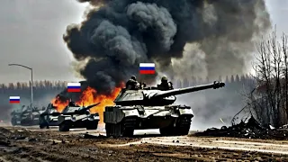 TODAY, A Ukrainian Leopard Tank Crew Ambushed And Blow Up A Row Of Russian T-72 Tanks