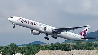 Qatar Airways Boeing 777-3ZG(ER) A7-BOF Takeoff