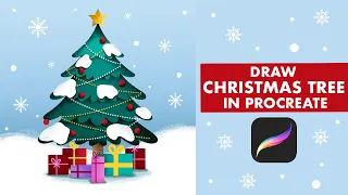 Christmas Tree Anyone Can Draw - Step By Step Procreate Tutorial For Beginners - Winter Holiday Art