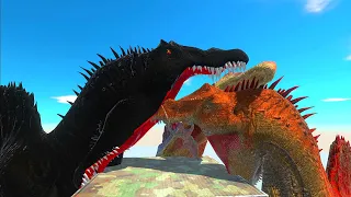 SLOW MOTION 3 SPINOSAURUS EATS FEEDS - Animal Revolt Battle Simulator