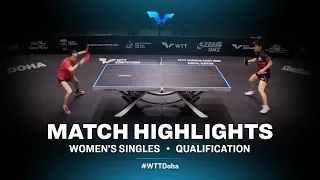 Lin Ye vs Yuan Jia Nan | WTT Contender Doha 2021 | Women's Singles | QUAL Highlights