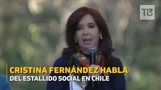 Cristina Fernández criticó la falta de equidad en Chile tras estallido social