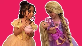 PRINCESS TEA PARTY (PART 1) - Cake, Elsa Toys and Dolls - Princesses In Real Life