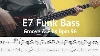 E7 Funk Bass Groove BPM 96
