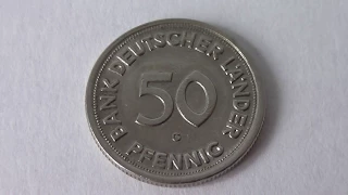 50 Pfennig Germany 1949 G - Deutsche Mark Coin