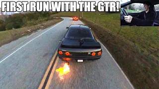 MY FIRST TOUGE RUN IN MY R32 GTR ON A PRIVATE ROAD