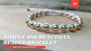 DIY / Simple and Beautiful Beaded Bracelet / Macrame Style Bracelets / How To Make Macrame Bracalet