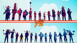 WILD WEST + VIKING DLC vs ICE AND FIRE TEAM - Totally Accurate Battle Simulator | TABS