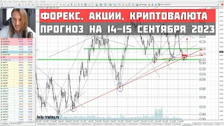 Форекс | Акции | Криптовалюта | Прогноз на 14 - 15 сентября 2023