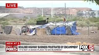 Boulder Highway business bothered by growing homeless encampment