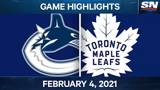 NHL Game Highlights | Canucks vs. Maple Leafs - Feb 4, 2021