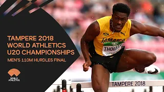 Men's 110m Hurdles Final - World Athletics U20 Championships Tampere 2018