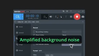 How to reduce the ever-increasing background noise in bandicam