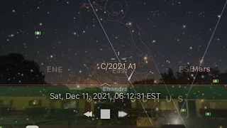 Comet C/2021 A1 LEONARD nears perigee December 11, 2021 sighting before sunrise.