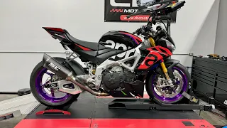 SC Project 300mm SC1-R Slip-On Exhaust vs OEM - 2023 Aprilia Tuono V4 1100 Factory - www.cbcmoto.com