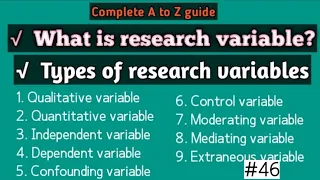Types of variables in research methodology | Research variables