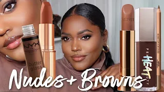 25 BEST BROWN + NUDE LIP COMBOS for DARK SKIN | LIP LINERS, LIPSTICKS + LIP GLOSSES